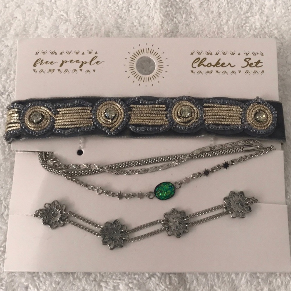 NWT Free People Choker Set (3-Chokers Total)